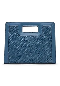 Straw Cutout Handle Crossbody Bag