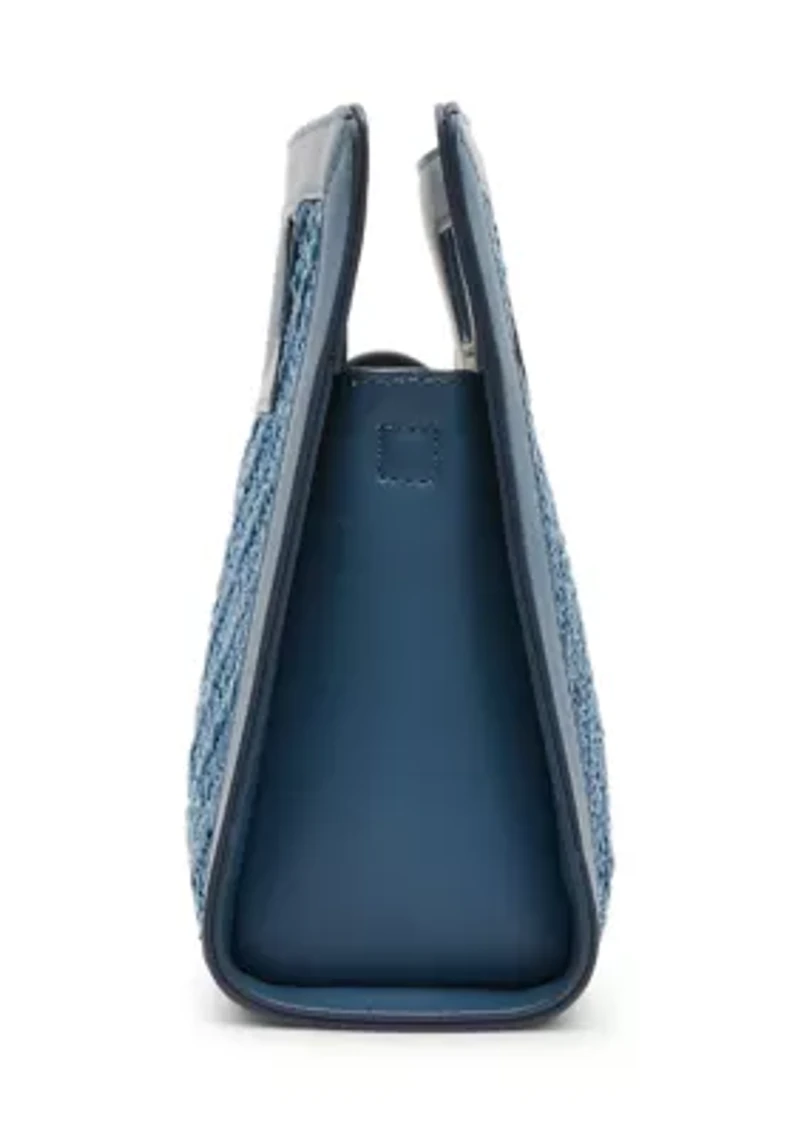 Straw Cutout Handle Crossbody Bag