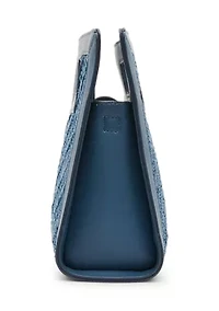 Straw Cutout Handle Crossbody Bag