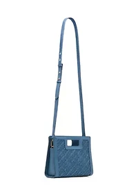 Straw Cutout Handle Crossbody Bag