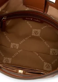 Straw Cutout Handle Crossbody Bag