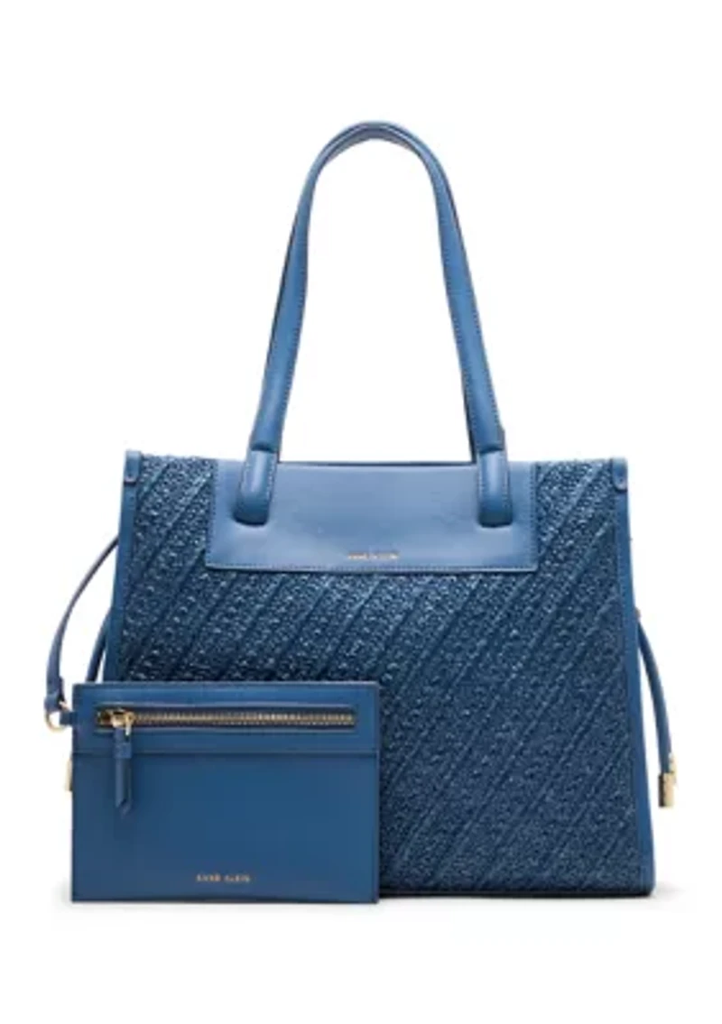 Straw Tote with Strap