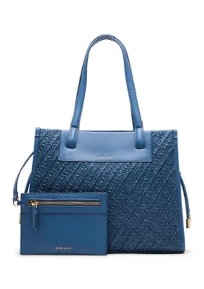 Straw Tote with Strap