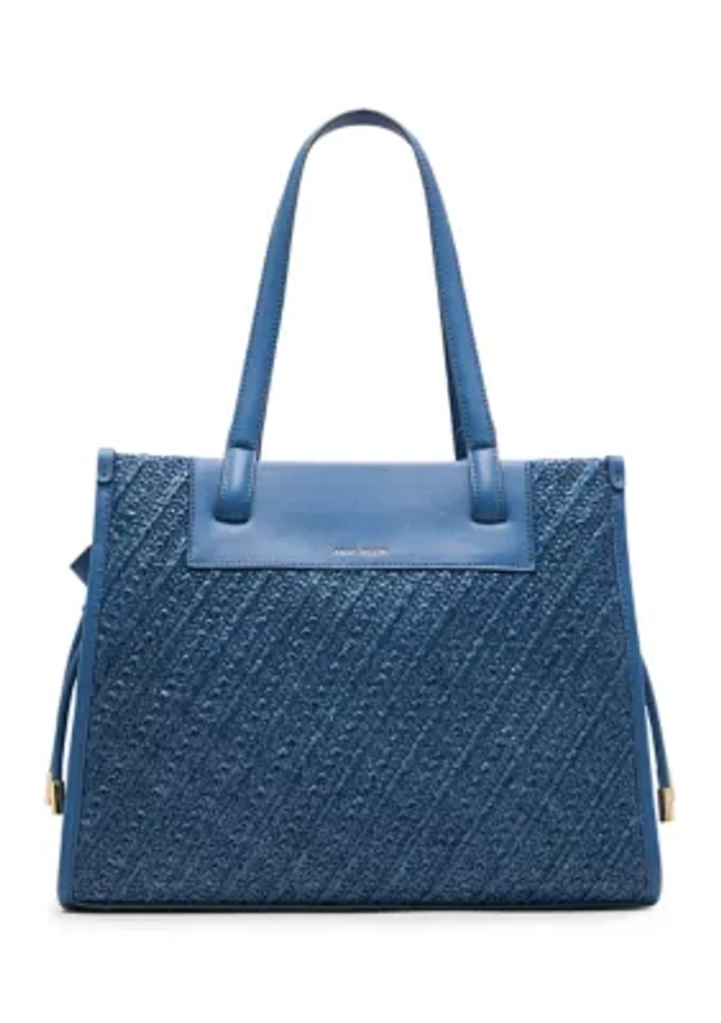 Straw Tote with Strap