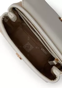 Straw Top Handle Floral Crossbody Bag