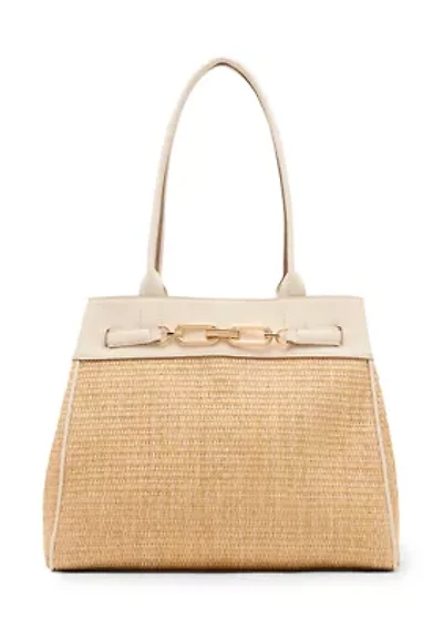 Straw Tote with Strap