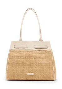 Straw Tote with Strap