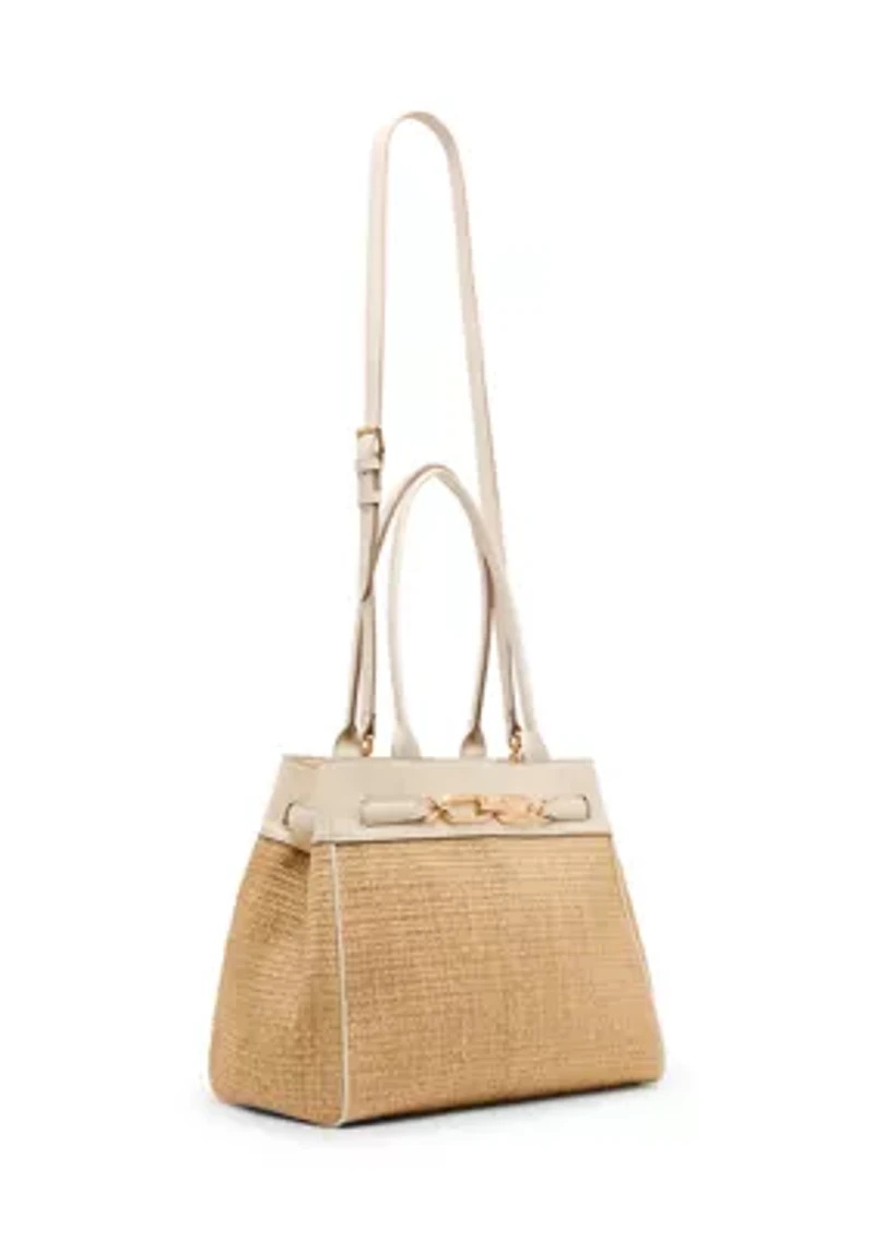 Straw Tote with Strap