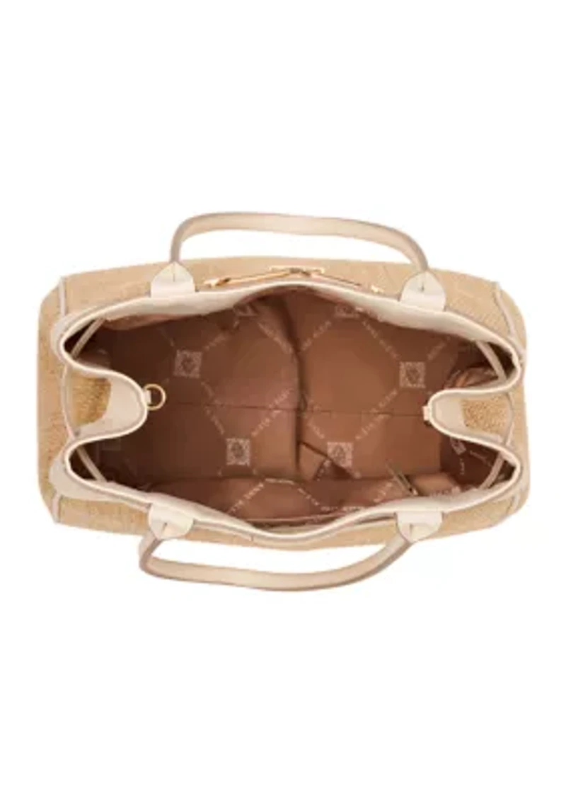 Straw Tote with Strap