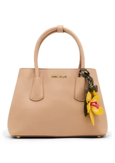 Bonded Satchel with Floral Charm