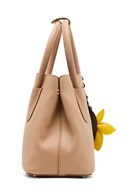 Bonded Satchel with Floral Charm