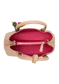 Bonded Satchel with Floral Charm