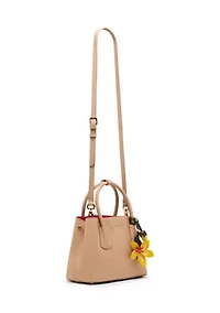 Bonded Satchel with Floral Charm