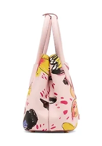 Bonded Butterfly Print Satchel with Strap