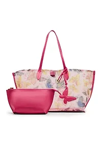 Butterfly Print Mesh Tote Bag