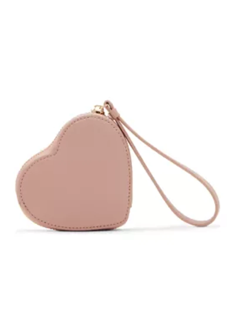 Valentine's Day Heart Zip Around Card Case