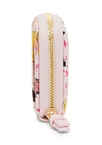 Butterfly Floral Print Small Zip Around Wallet