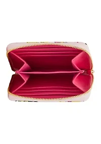 Butterfly Floral Print Small Zip Around Wallet