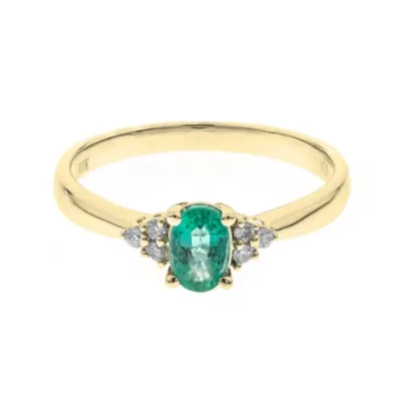 EMERALD Ring 10K YELLOW GOLD