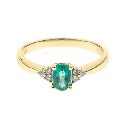 EMERALD Ring 10K YELLOW GOLD