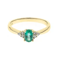 EMERALD Ring 10K YELLOW GOLD