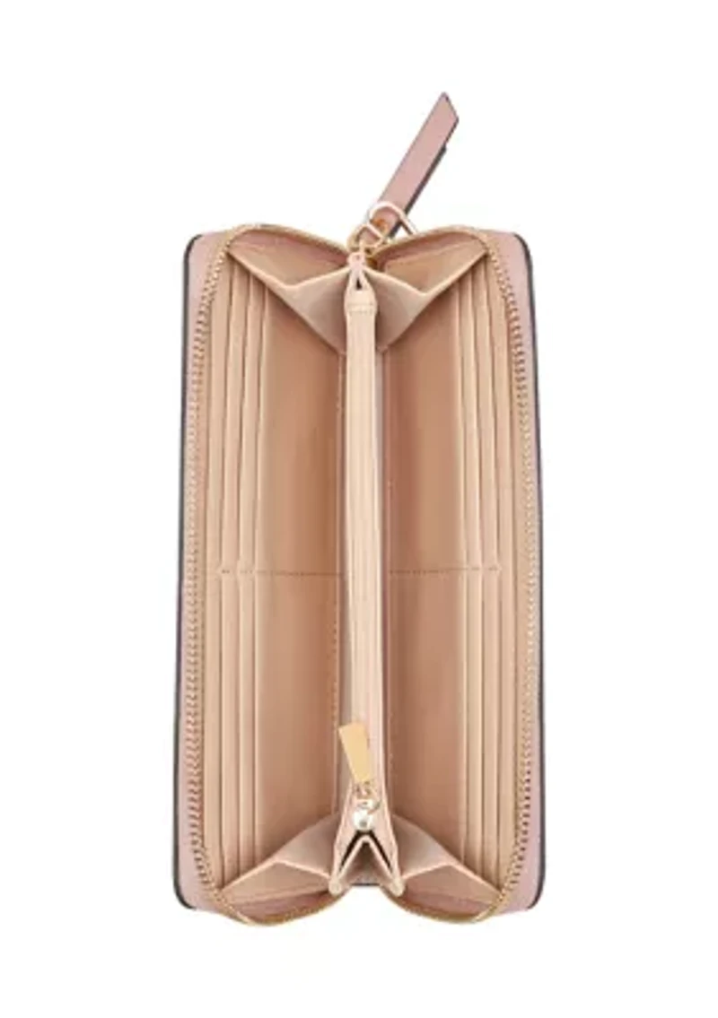 Women's Lock Up Zip Around Wristlet Wallet