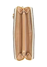 Reflective 9S Zip Around Wristlet Wallet