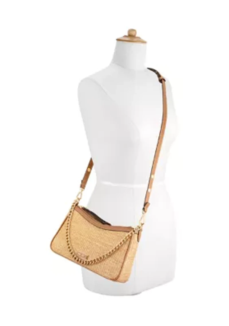 Denzielle Straw Convertible Shoulder Bag