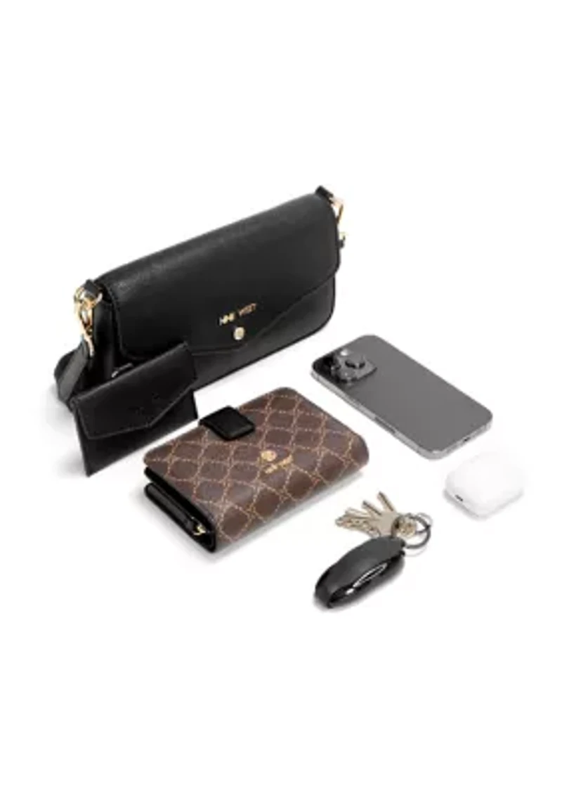 peaches crossbody flap with card case