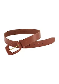35MM Wrapped Buckle Leather Belt