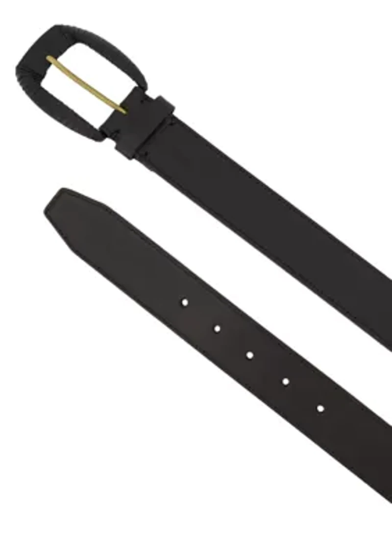 35MM Wrapped Buckle Leather Belt