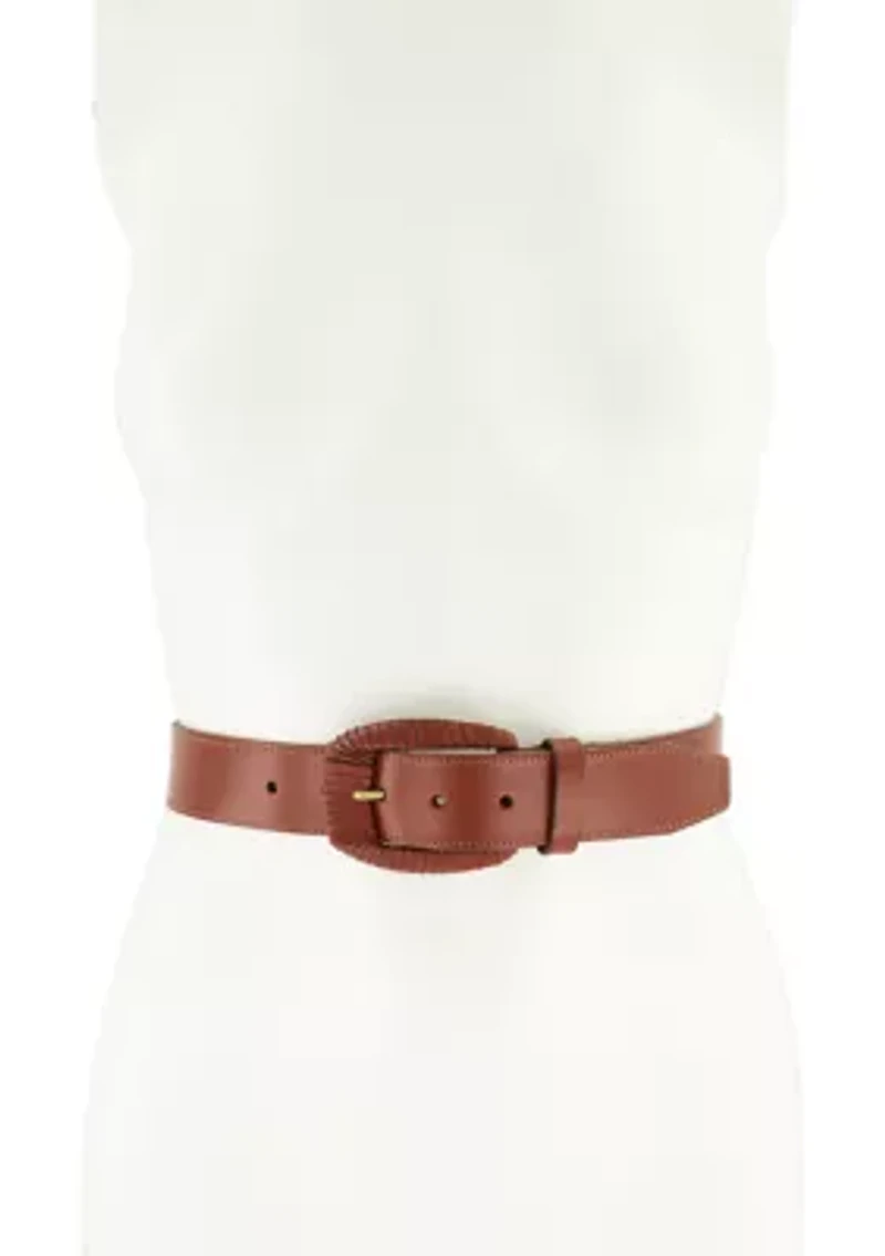 35MM Wrapped Buckle Leather Belt