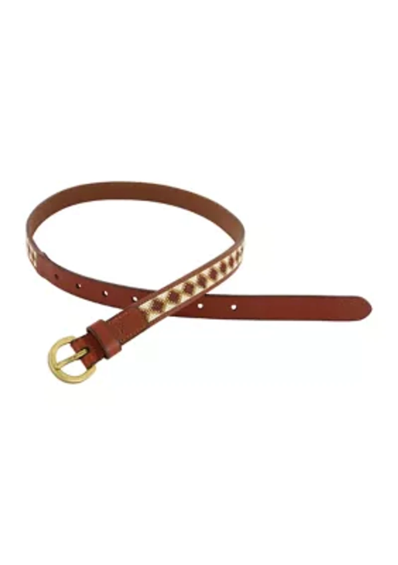 20 Millimeter Beaded Leather Belt