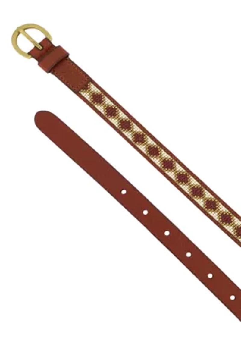 20 Millimeter Beaded Leather Belt