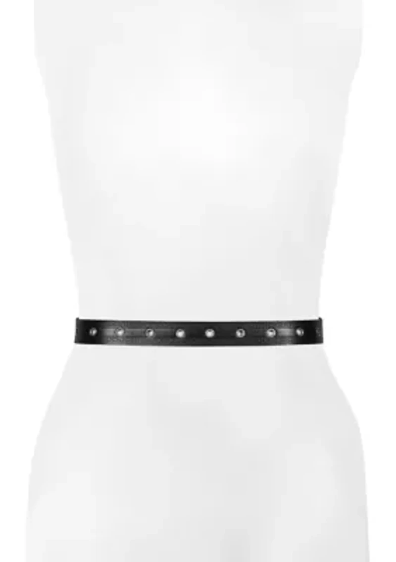 30MM Embossed Edge Eyelet Leather Belt