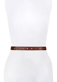 30MM Embossed Edge Eyelet Leather Belt