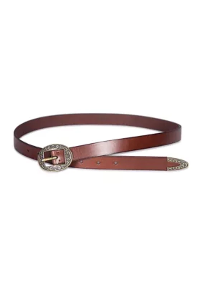 21 Millimeter Logo Western Center Bar Belt
