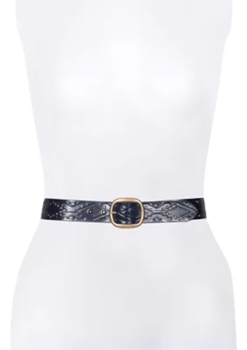 38 Millimeter Belt with Southwestern Embossing
