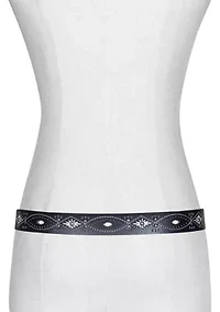 30 Millimeter Belt with Embroidered Perforated Rivots