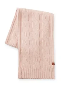 Wide Cable Knit Scarf