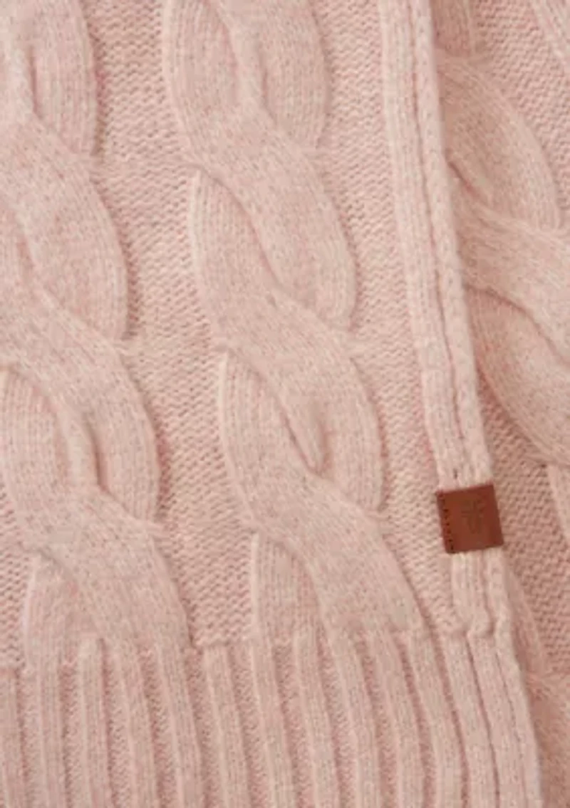 Wide Cable Knit Scarf