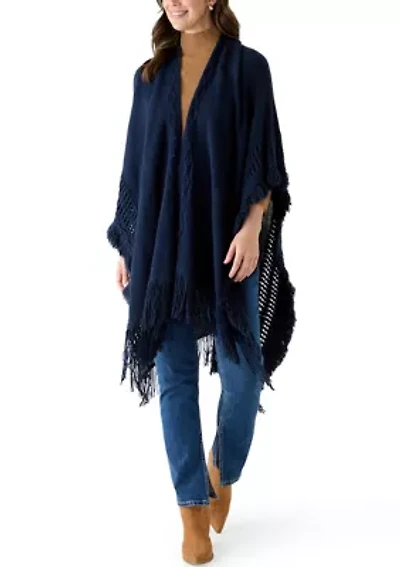 Embellished Fringe Ruana