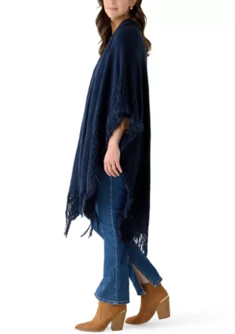 Embellished Fringe Ruana