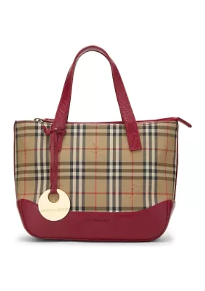 Burberry Red Haymarket Check Handbag Small - FINAL SALE, NO RETURNS