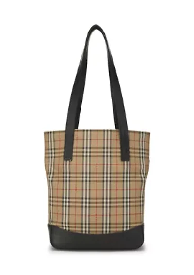 Burberry Black Haymarket Check Pocket Shoulder Bag - FINAL SALE, NO RETURNS