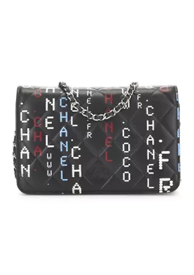 Chanel Black & Multicolor Lambskin Data Center Wallet on Chain (WOC) - FINAL SALE, NO RETURNS