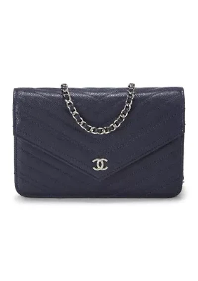 Chanel Blue Quilted Lambskin Gabrielle Wallet on Chain (WOC) - FINAL SALE, NO RETURNS