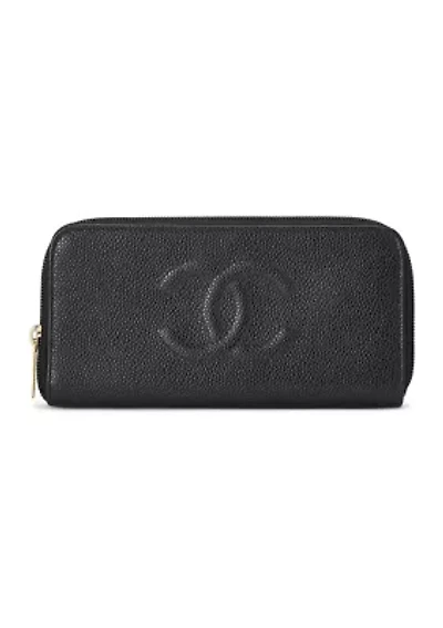 	  Chanel Black Caviar CC Zip Around Wallet - FINAL SALE, NO RETURNS 