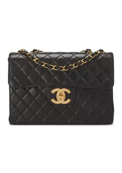 Chanel Black Quilted Lambskin Half Flap Jumbo - FINAL SALE, NO RETURNS