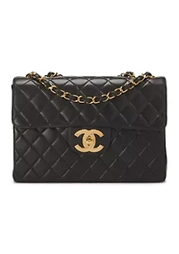 Chanel Black Quilted Lambskin Half Flap Jumbo - FINAL SALE, NO RETURNS